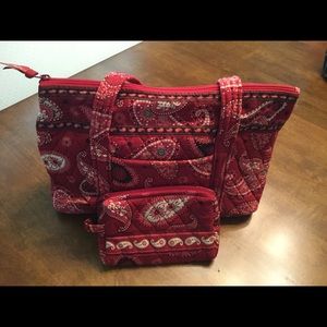 Vera Bradley Betsy Mesa Red w/ cosmetic bag